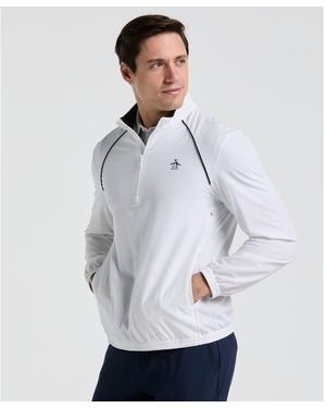 Original Penguin 1/4 Zip Tennis Jacket In Bright White - Grey