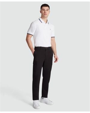 Original Penguin Twill Cargo Trousers In True Black - White