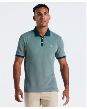 Original Penguin Tricolour Pique Polo Shirt In Reflecting Pond - Blue
