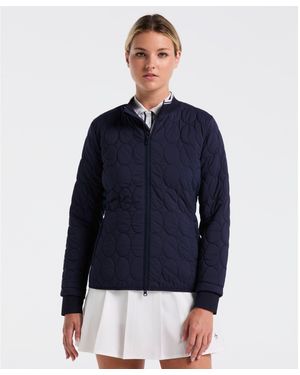 Original Penguin Women's Quilted Golf Puffer Jacket In Black Iris - Blue