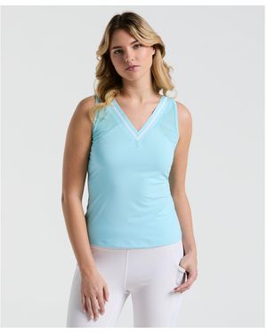 Original Penguin Women's Tennis Colour Block Tank Top In Castaway - Blue