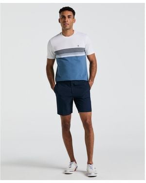 Original Penguin Technical Flat Front 8" Golf Shorts In Black Iris - Blue