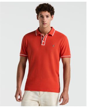 Original Penguin Icons Bentley Mesh Polo Shirt In Red Clay
