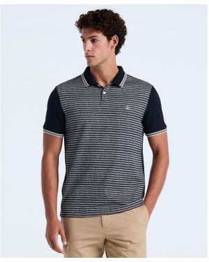 Original Penguin Mini Jacquard Polo Shirt In Dark Sapphire - Grey
