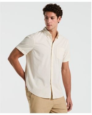 Original Penguin Seersucker Short Sleeve Shirt In Birch - Natural