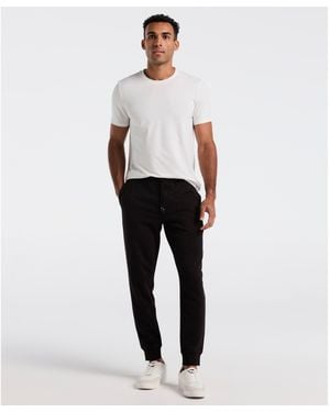 Original Penguin Sticker Pete Fleece Joggers In True Black