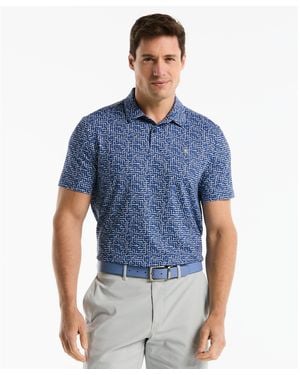 Original Penguin Colour Theory Gingham Golf Polo In Black Iris - Blue