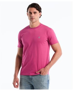 Original Penguin Sticker Pete Logo T-shirt In Magenta Haze - Pink