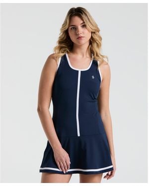 Original Penguin Women's Colour Block Tennis Dress In Black Iris - Blue