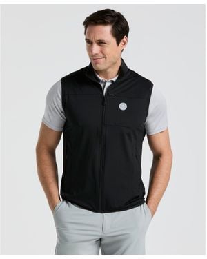 Original Penguin Lightweight Full Zip Golf Gilet In Caviar - Black