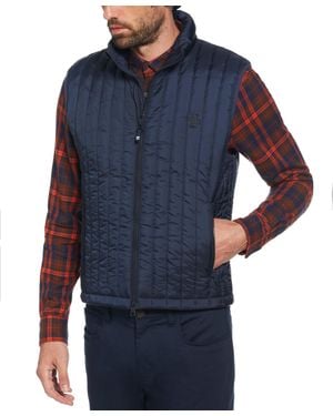 Original Penguin Poly Fill Vertical Channel Gilet In Dark Sapphire - Blue
