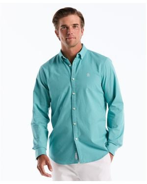 Original Penguin Oxford Shirt In Aquarelle - Blue