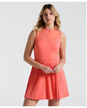 Original Penguin Women's Sleeveless Colour Block Golf Dress In Coral Quartz - Red
