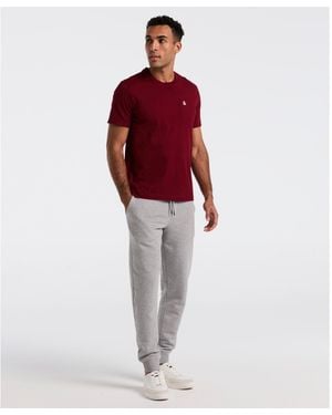 Original Penguin Sticker Pete Fleece Joggers In Rain Heather - Red