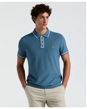 Original Penguin Icons Bentley Mesh Polo Shirt In Copen Blue