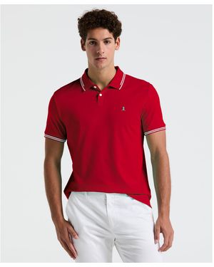 Original Penguin Icons Tipped Polo Shirt In Red