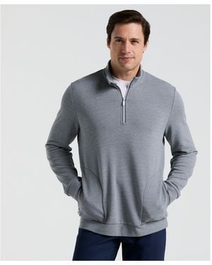 Original Penguin Ottoman Quarter Zip Golf Jacket In Quiet Grey Heather