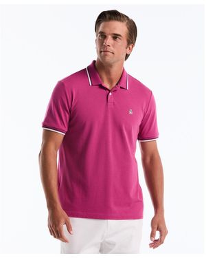 Original Penguin Tipped Pique Polo Shirt In Magenta Haze - Pink