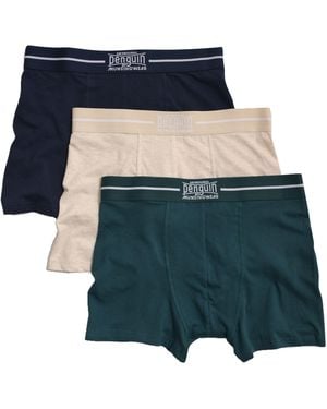 Original Penguin 3 Pack Plain Boxers In Navy - Blue