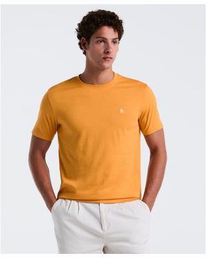 Original Penguin Pin Point Embroidered Pete T-shirt In Butterscotch - Orange