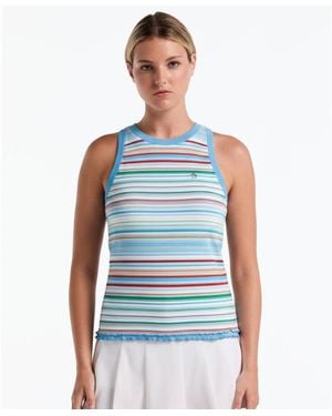 Original Penguin Women's Lettuce Edge Tennis Tank Top In Aquarius - Blue
