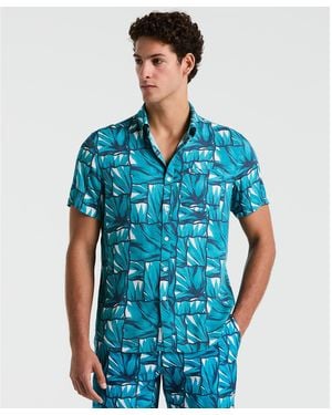 Original Penguin All-over Agave Print Tile Shirt - Blue