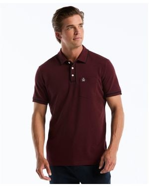 Original Penguin Earl Pique Polo In Port Royale - Red