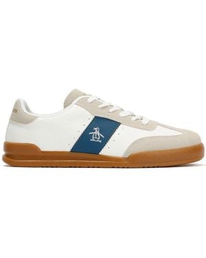 Original Penguin Giovanni Trainer In White - Blue