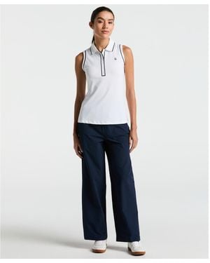 Original Penguin Women's Relaxed Golf Trousers With Elastic Waistband In Black Iris - Blue