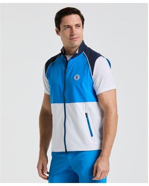 Original Penguin Lightweight Colour Block Golf Gilet In French Blue