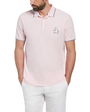 Original Penguin Cotton Pique Mega Pete Polo Shirt In Parfait Pink