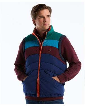 Original Penguin Colourblock Quilted Gilet In Blue Depths