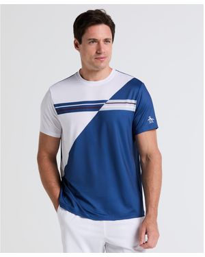 Original Penguin Colourblock Performance Tennis T-shirt In True Navy - Blue
