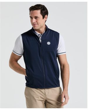 Original Penguin Lightweight Full Zip Golf Gilet In Black Iris - Blue