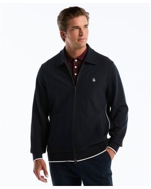 Original Penguin Piped Track Jacket In Dark Sapphire - Black