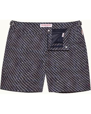 Orlebar Brown Mid-Length Origami Print Swim Shorts - Blue