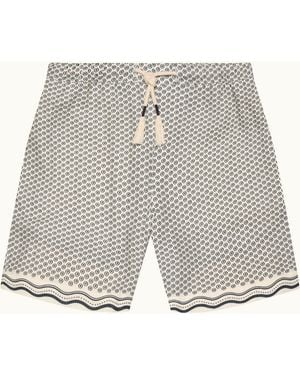 Orlebar Brown Luxury Printed Linen Shorts - Grey