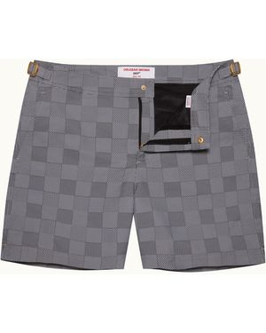 Orlebar Brown Mid-Length Glen Check Swim Shorts - Gray