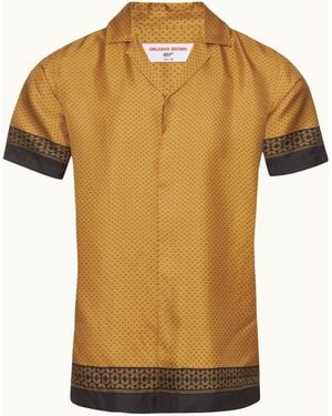 Orlebar Brown Capri Collar Bullion '007' Silk Shirt - Yellow