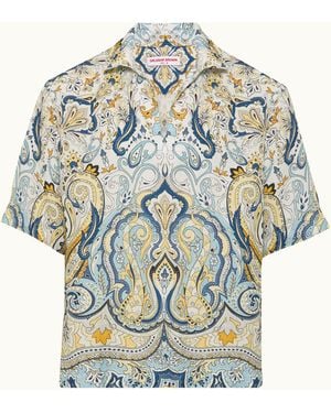 Orlebar Brown Multi Printed Linen Overhead Shirt - Grey