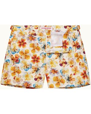 Orlebar Brown Shorter-Length Pressed Flower Print Swim Shorts - Metallic