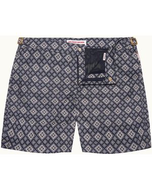 Orlebar Brown Mid-Length Paisley Season Print Swim Shorts - Blue