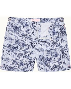 Orlebar Brown Designer Printed Swim Shorts - Blue