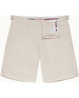 Orlebar Brown Tailored Fit O. B Stripe Linen Shorts - White