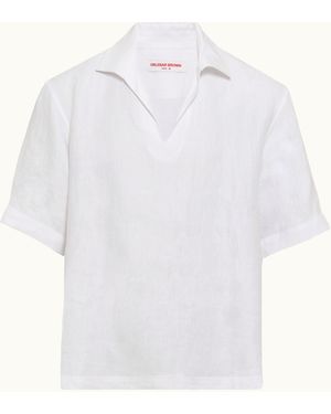 Orlebar Brown Luxury Linen Overhead Shirt - White