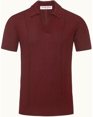 Orlebar Brown Pique Polo Shirt Elegant Everyday Polo For - Red