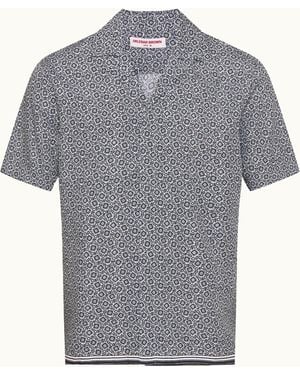 Orlebar Brown Relaxed Fit Short Sleeve Print Shirt - Grey