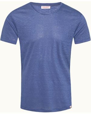 Orlebar Brown Dark Tailored Linen T-Shirt - Blue