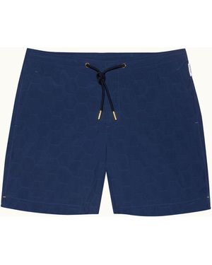 Orlebar Brown And Automobili Lamborghini Geometric Print Mid-Length Drawcord Swim Shorts - Blue