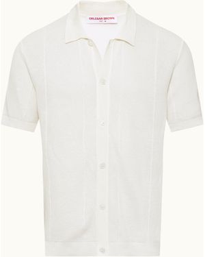 Orlebar Brown Classic Fit Capri Collar Mercerised Cotton Shirt - White